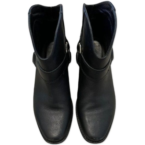 Joie Ankle Boot Bootie Black Leather with Silver Harness Detail Size 6.5 - Picture 6 of 8